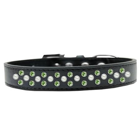 UNCONDITIONAL LOVE Sprinkles Pearl & Lime Green Crystals Dog CollarBlack Size 20 UN797399